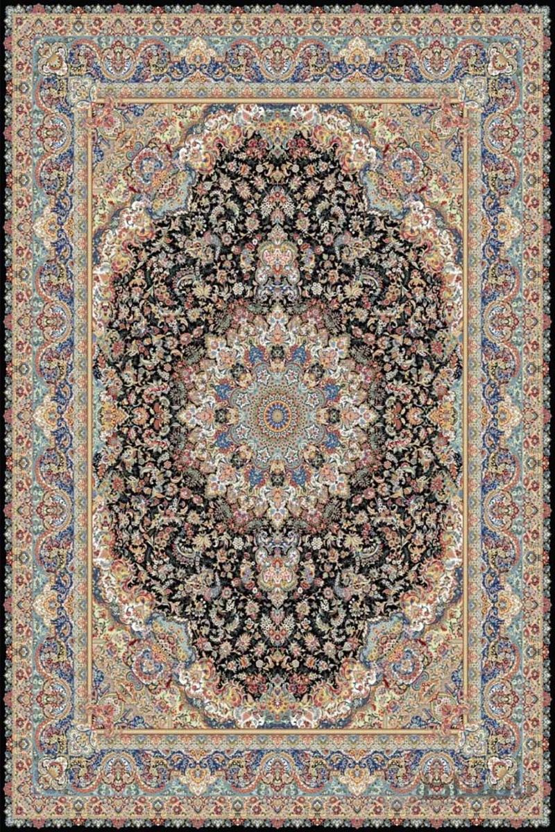 فرش ستاره کویر یزد طرح A-012-1108 هزار و یک شب زمینه سرمه ای ا kavir-hzaryekshab21-c-9