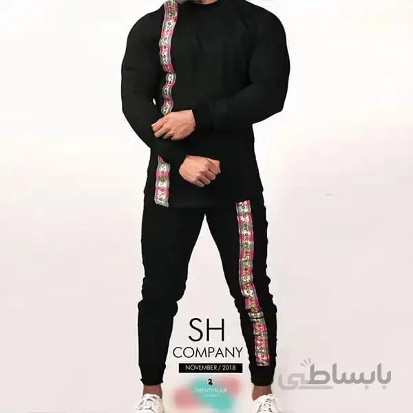 ست مردانه کد 112 سویشرت و شلوار طرح نوار هندی کلاسیک ا Men's Slash Sweater and Pants Set, Classic Indian Bar Design