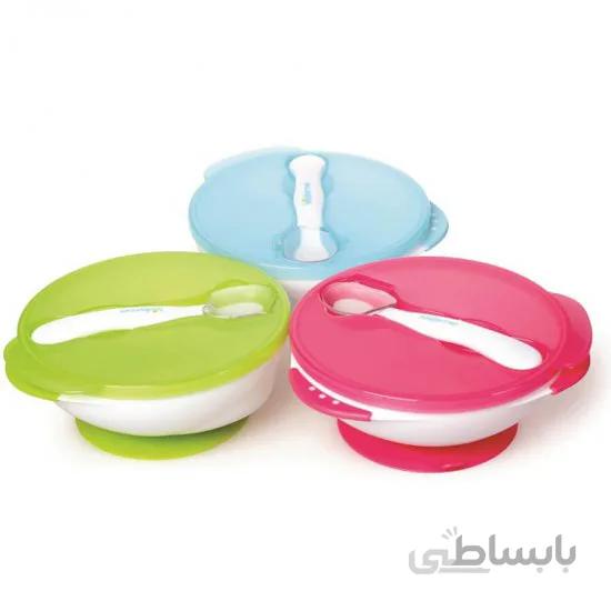 ظرف درب دار کودک کیدزمی Kidsme به همراه قاشق حرارتی
