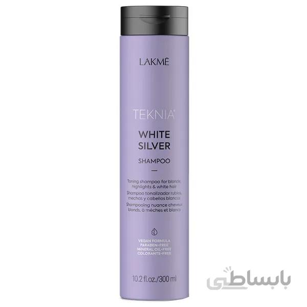 شامپو ضد زردی لاکمه مدل LAKME WHITE SILVER حجم 300 میل