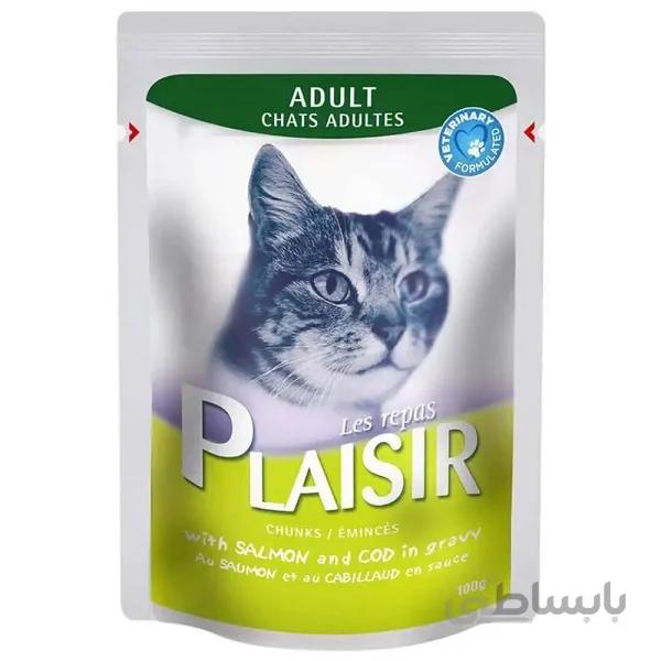 پوچ گربه پلازیر با طعم ماهی سالمون _ Plaisir