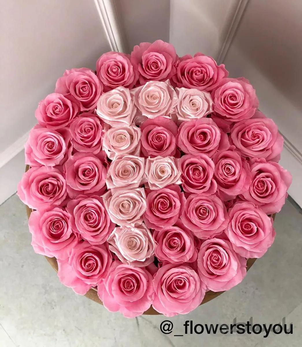 باکس گل استوانه رز قرمز و صورتی و طراحی F شماره ۱۶۵