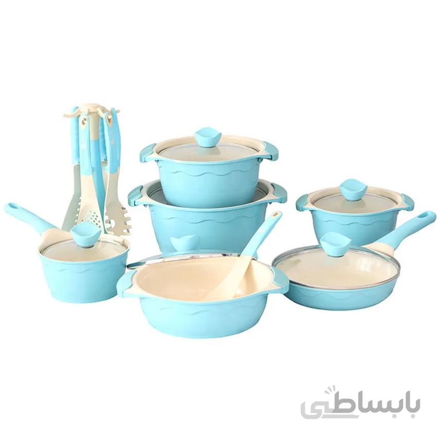 سرویس قابلمه سرامیکی ناسا الکتریک مدل NS 6042 با ماهی تابه رژیمی ا Nasa Electric NS-6042 Cookware Set