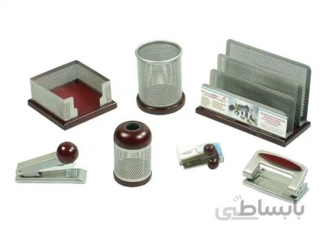 ست رومیزی کارمندی چوب و فلز آرش کد d306