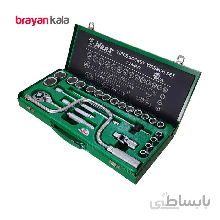 جعبه بکس 24 پارچه شش پر هنس مدل 4624-6MT ا HANS 24 pcs drives socket wrench set