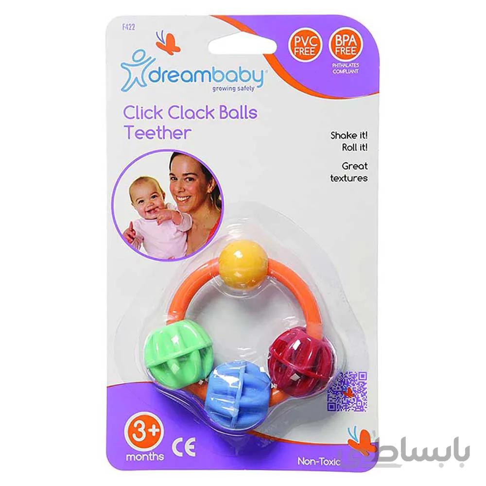 دندانگیر نوزاد 3+ ماه دریم بیبی Dreambaby طرح حلقه و مهره