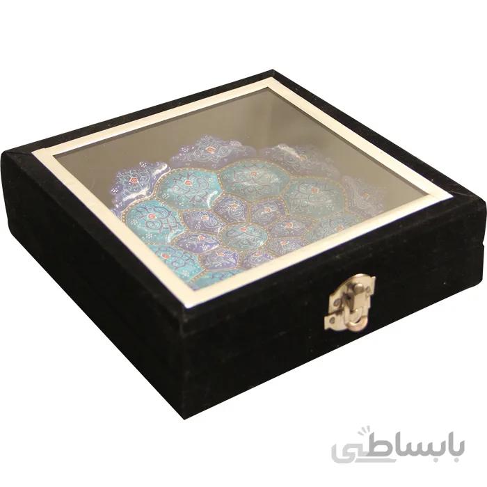 بشقاب میناکاری جعبه مخمل ارتفاع 20 سانتی متر کد BT-12