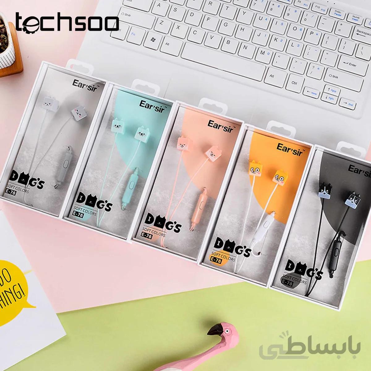 هندزفری سیمی طرح پاپی ایرسیر Earsir E-78 puppy earphones