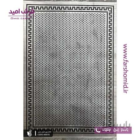 فرش مدرن و پتینه کد 40070 طوسی مشکی فرش سیزان