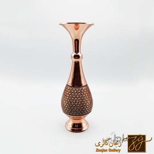 گلدان مسی موشکی خاتم سایز 30