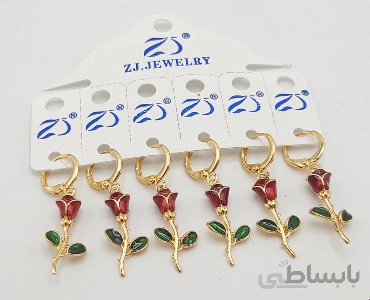 گوشواره آویز مدل گل برند زدجی جولری