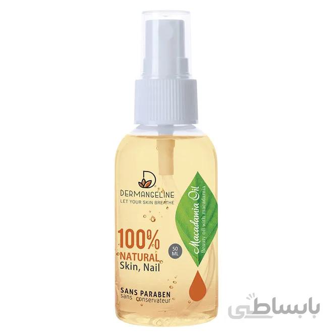 روغن حاوی عصاره ماکادمیا تقویت کننده پوست و ناخن Macadamia Oil درم انجلین 50 میلی لیتر