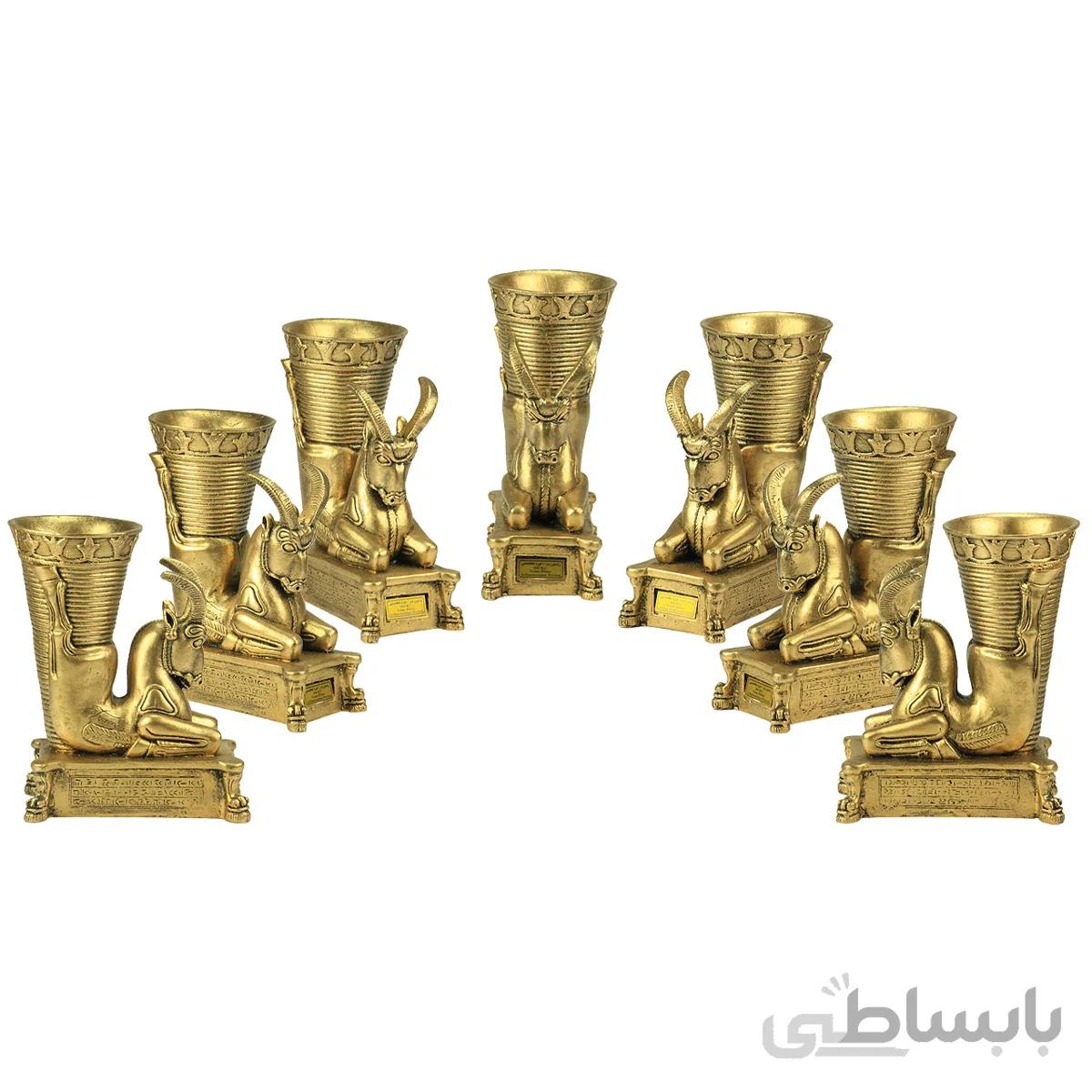 مجموعه ظروف هفت سین 7 پارچه تندیس و پیکره شهریار طرح ریتون بز کد HS130