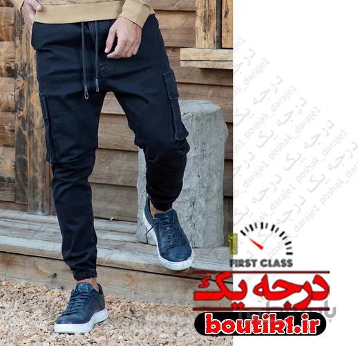 شلوار اسلش جین 6 جیب مشکی