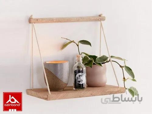 شلف دیواری آویز چوبی ا با چوب درختان میوه یا جنگلی