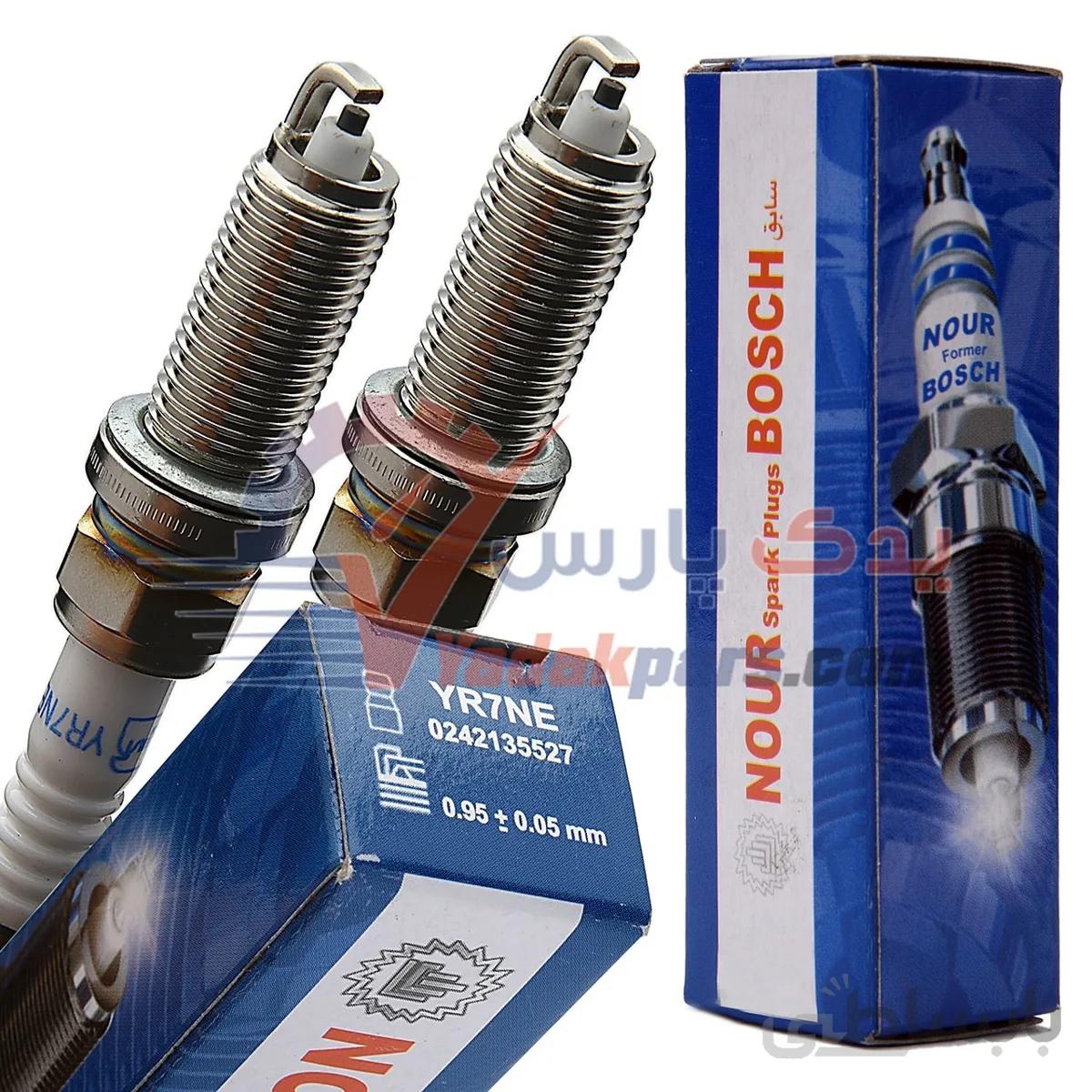 شمع یورو4 آچار14 برنو نور (بسته4عددی) ا NOUR BOSCH Spark Plugs YR7NE Wrench NO14 IRAN