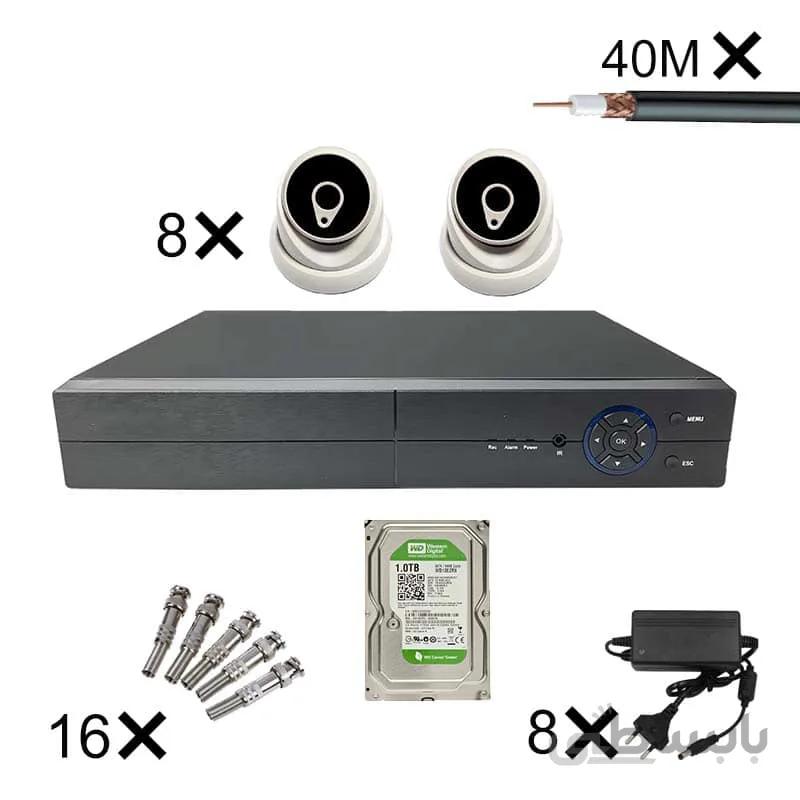 پک کامل 8 عدد دوربین مداربسته مناسب فروشگاه ، پارکینگ و شرکت ا Eco CCTV Package - 8Pcs