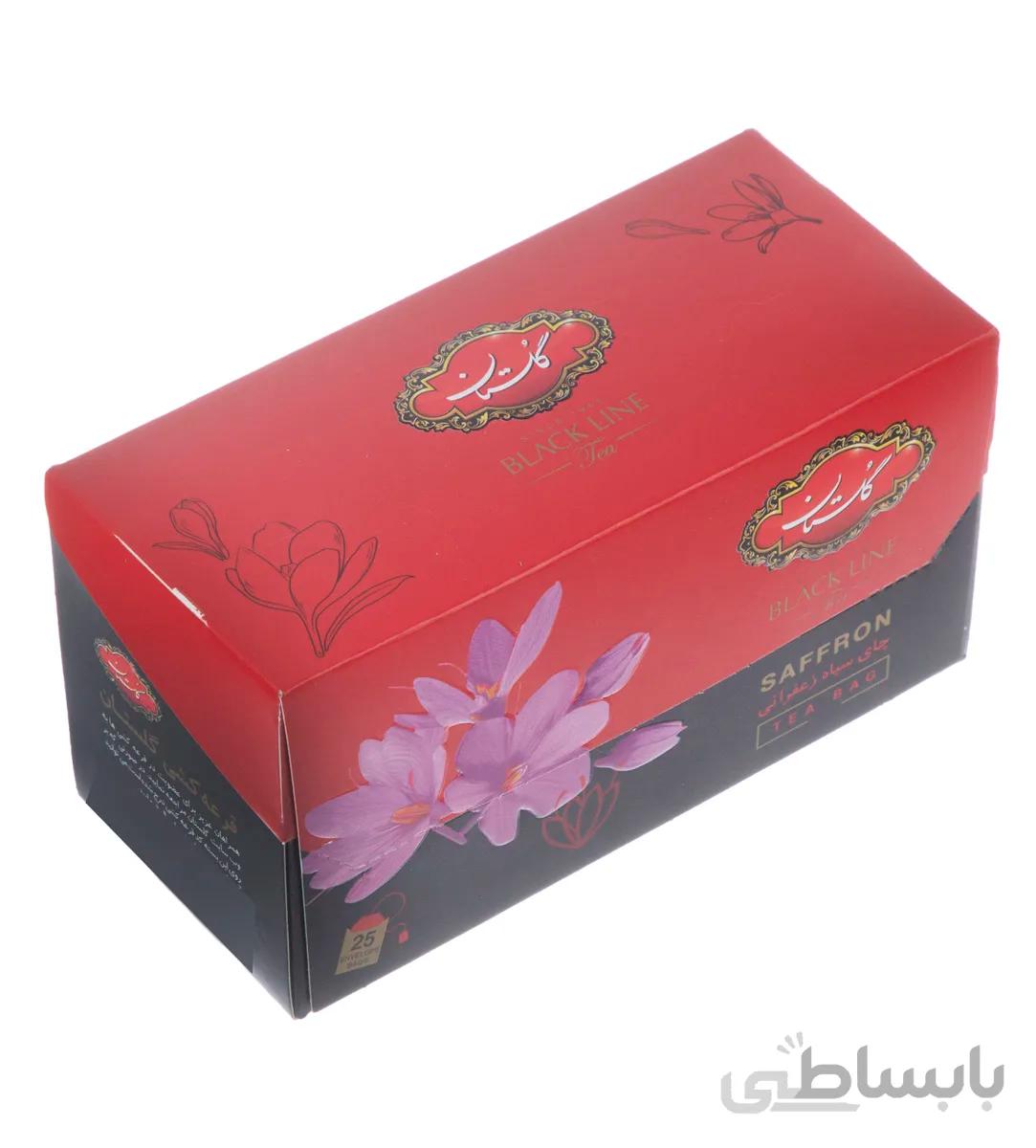 چای سیاه کیسه ای زعفرانی گلستان – 37.5 گرم بسته 25 عددی