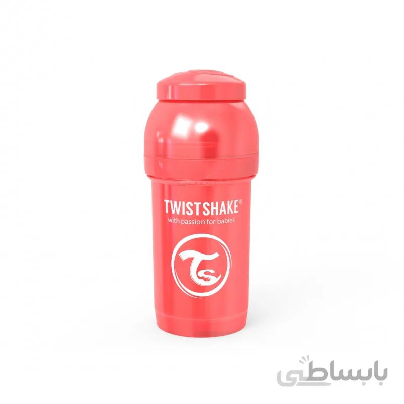 شيشه شير 180 ميل قرمز صدفی تويست شيك Twistshake