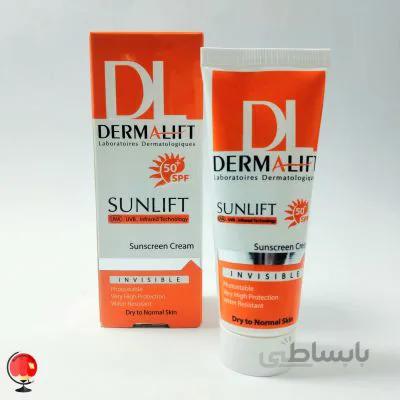 کرم ضد آفتاب رنگی درمالیفت DERMALIFT مناسب پوست خشک و معمولی حجم 40 میلی لیتر