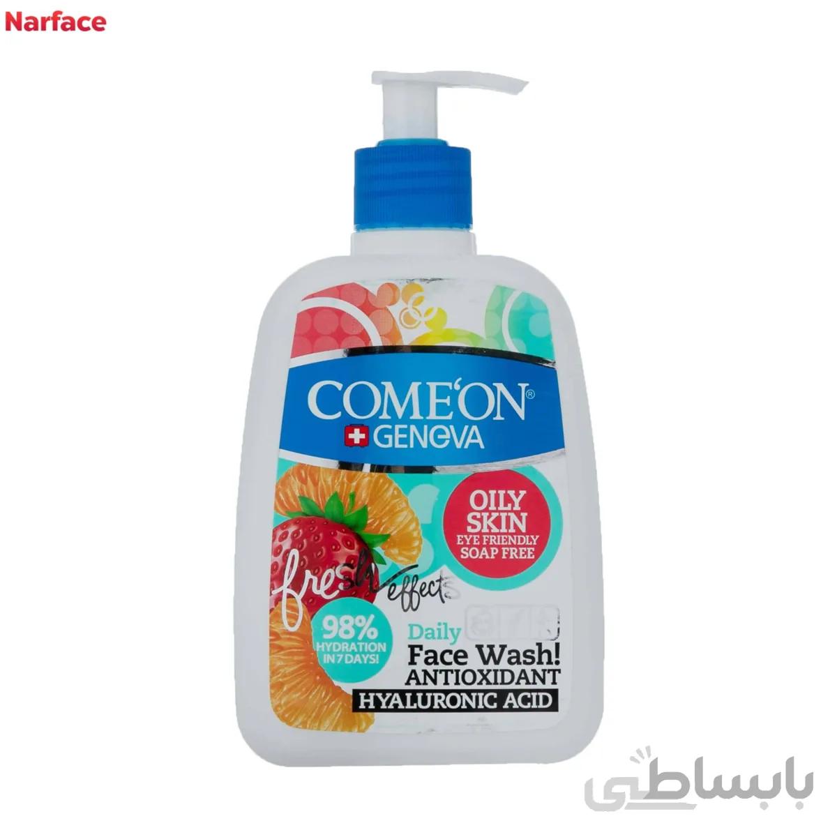 لوسیون ژل شستشوی صورت مخصوص پوست های چرب کامان ا Comeon Face Wash For Oily Skin 500ml