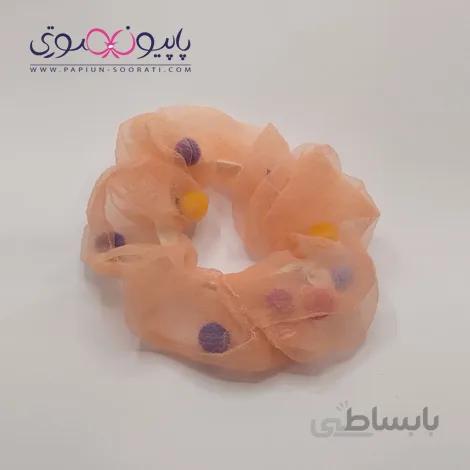 اسکرانچی حریر توپ دار