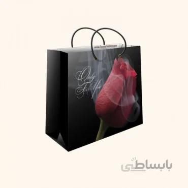 ساک کادویی کوچک عرضی سایز 4 طرح گل رز