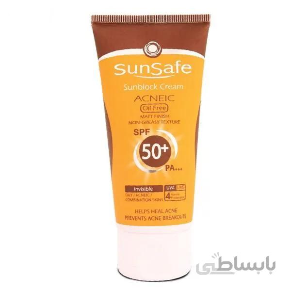 کرم ضد آفتاب فاقد چربی بدون رنگ spf 50 حجم 50میلی لیتری سان سیف ا پینکت