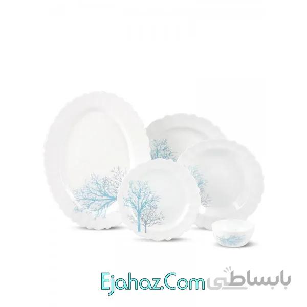 سرویس غذاخوری آرکوپال مقصود 25 پارچه بلانکا طرح شادو فیروزه ایی-کنگره