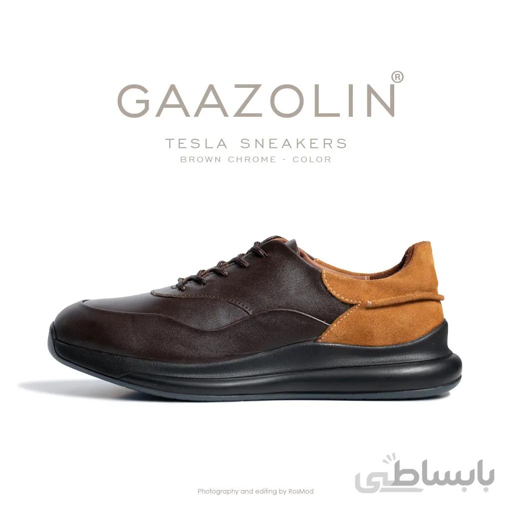 کتانی تسلا گازولین قهوهای کروم – GAAZOLIN Tesla Sneakers Brown Chrome