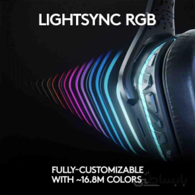 هدست گیمینگ بیسیم 7.1 لاجیتک مدل G935 ا Logitech G935 Wireless DTS:X 7.1 Surround Sound LIGHTSYNC RGB PC Gaming Headset - Black/Blue