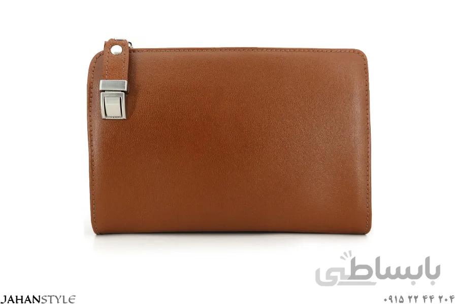 کیف دستی و دوشی اسپرت چرم طبیعی قهوهای