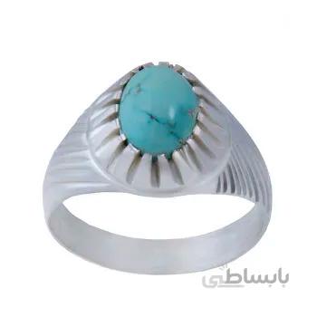 انگشتر نقره مردانه مدل فیروزه AM_033