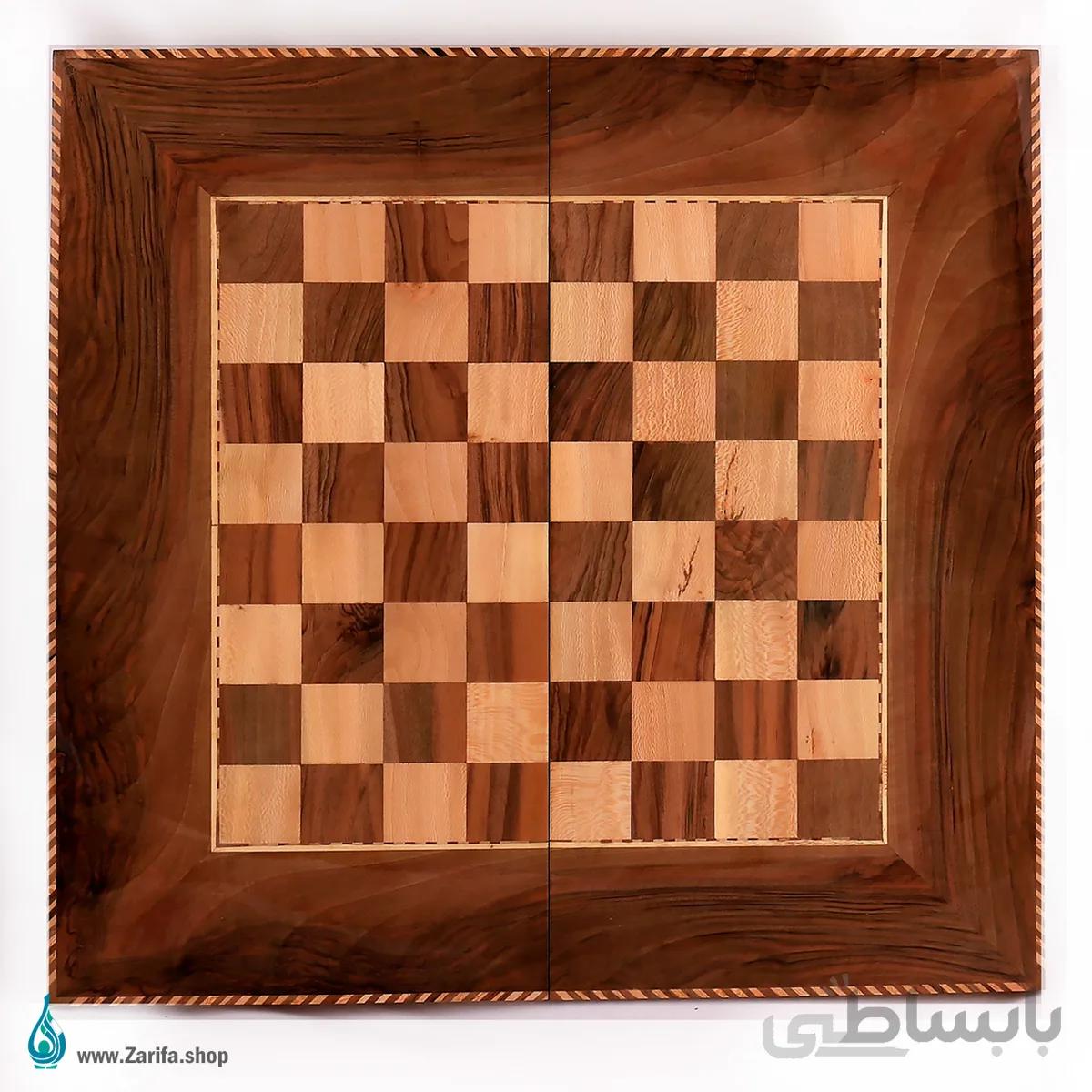 تخته نرد و شطرنج چوب گردو طرح ارغوان سایز ۵۰ در ۵۰