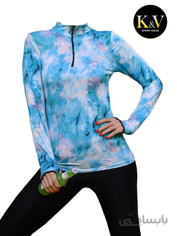 بلوز نیم زیپ فینگردار ورزشی زنانه Nike طرح اطلسی ا Nike Womens Athletic Halter Zipper Blouse Atlas Design