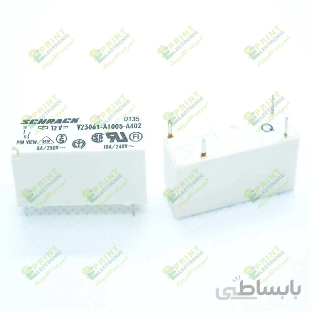 رله 9 ولت پایه معکوس 4 پایه 10 آمپر SCHRACK V23061-A1004-A402