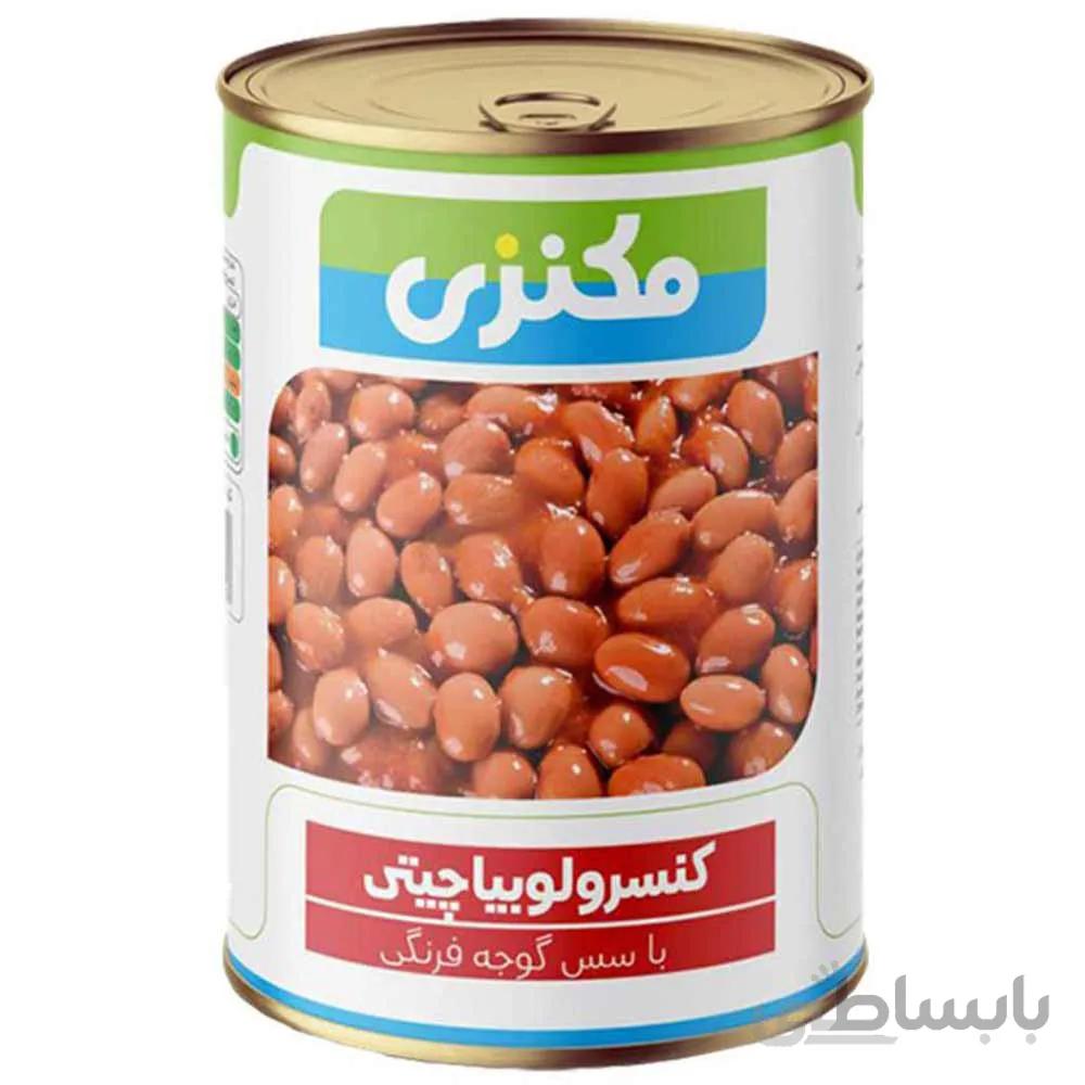 کنسرو لوبیا چیتی با سس گوجه فرنگی مکنزی 380 گرمی ا -