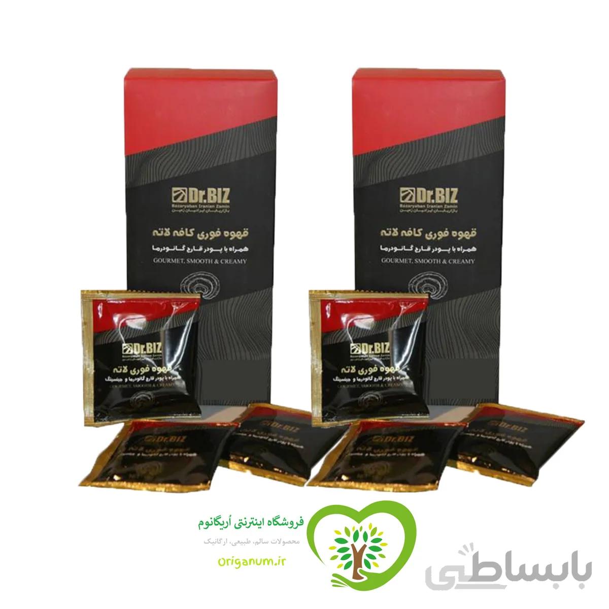 پک 2 بسته ای قهوه فوری لاته دکتر بیز _ قارچ گانودرما 20 عددی