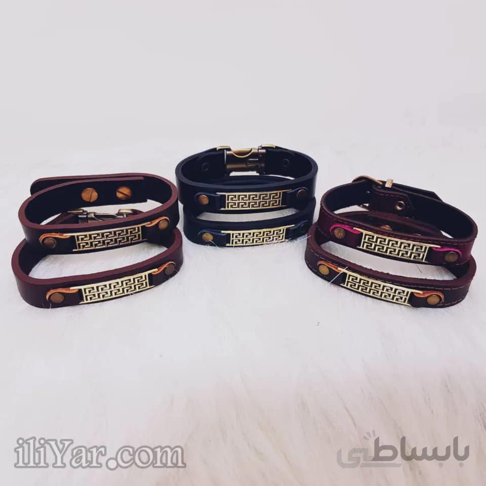 دستبند چرم طرح ورساچه شیک ا Versace Leather Bracelet