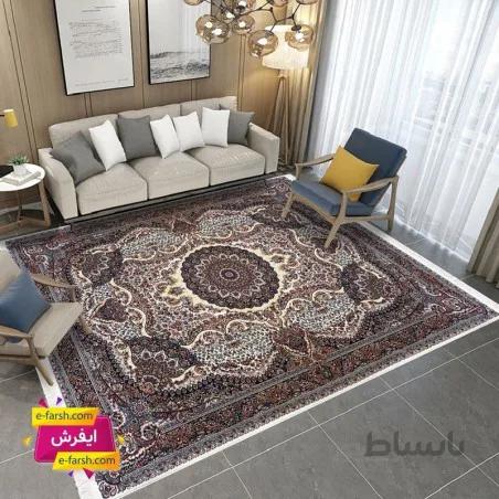 فرش ماشینی نگین مشهد طرح 2580 کرم