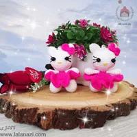 عروسک بافتنی آویز گربه کیتی ( کد 90015 )