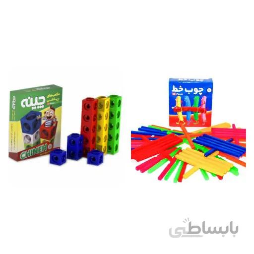 بازی آموزشی مکعب های ریاضی چینه 20 تایی و چوب خط 60 عددی