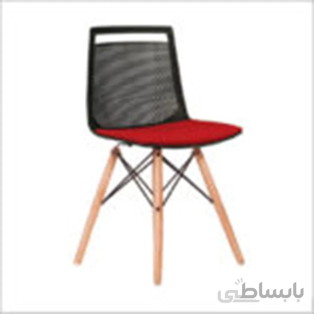 صندلی بدون تشک با پایه ایفلی چوبی مدل AKIW استیل هامون
