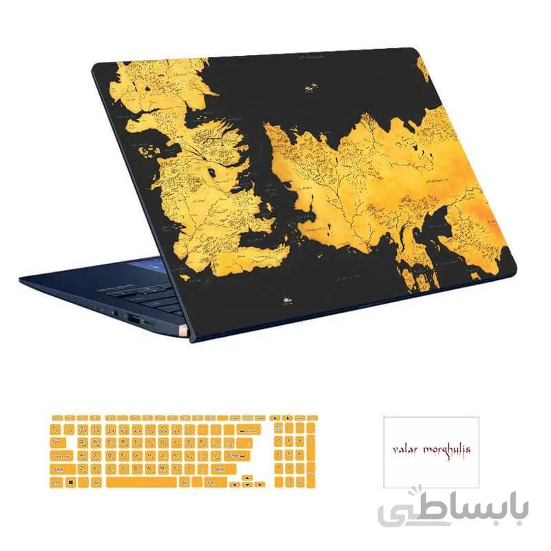 اسکین لپ تاپ طرح Game of Thrones کد ۰۹ به همراه استیکر کیبورد