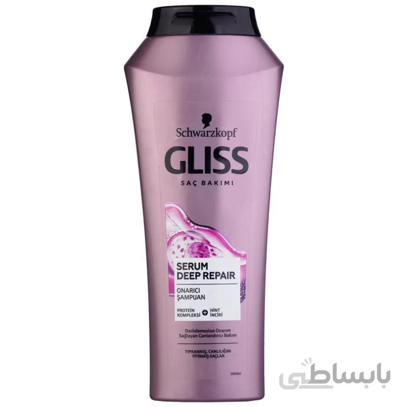 شامپو مراقبت کننده گلیس مدل Gliss Serum Deep Repair حجم 500 میلی لیتر ا Gliss Serum Deep-Repair Shampoo 500 ml