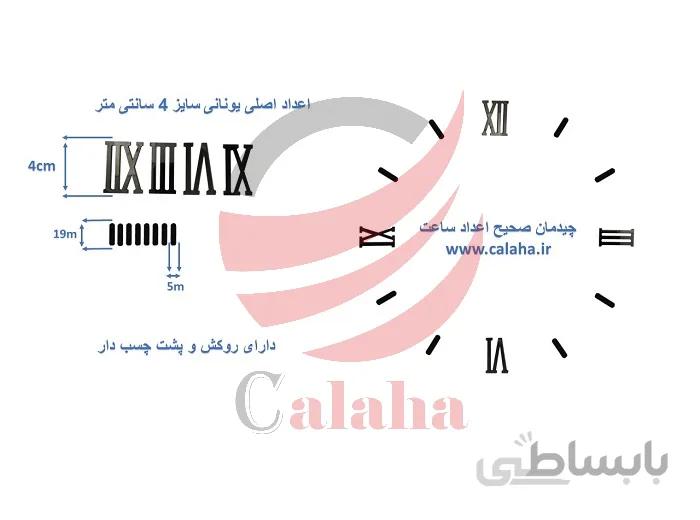 اعداد اصلی ساعت دیواری یونانی مشکی