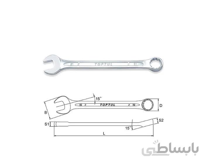 آچار یکسر تخت و یکسر رینگی 13 تاپ تول – TOPTUL مدل AAEB1313