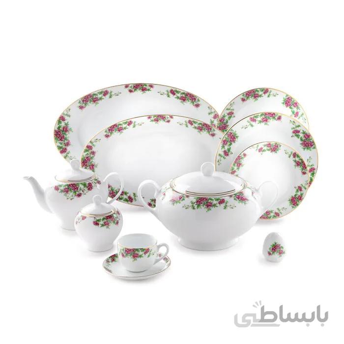 سرویس چینی 12 نفره زرین طرح بیدگل سری ایتالیا اف ا کد کالا 216_256