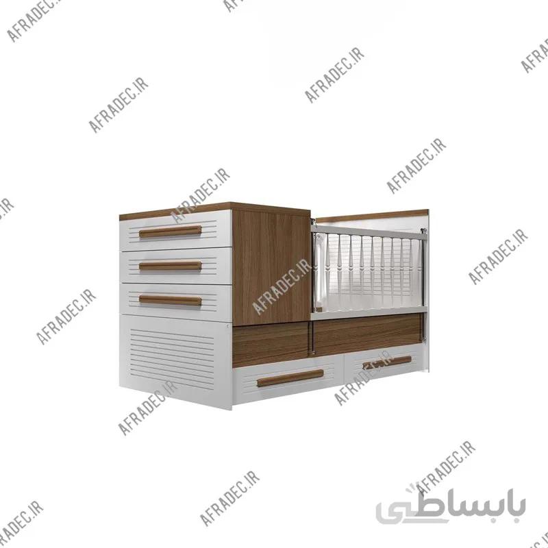 تخت خواب نوزاد به نوجوان مدل کرکره ای