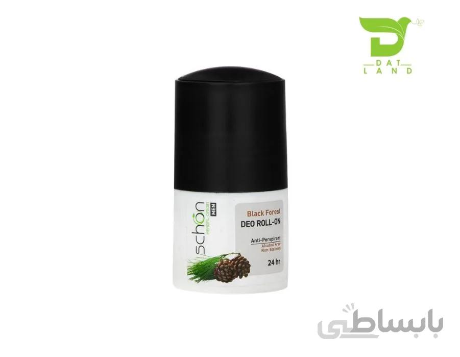 رول ضد تعریق مردانه شون مدل Black Forest حجم 60 میل ا Schon Black Forest Roll-On Deodorant For Men 60ml